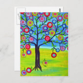 Carte Postale style d'art populaire mexicain Arbre de vie (Devant / Derrière)