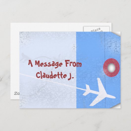 Carte Postale Style de balise de bagage (Devant / Derrière)