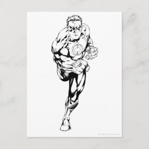 Carte Postale Style de bande dessinée - Coureur, noir et blanc