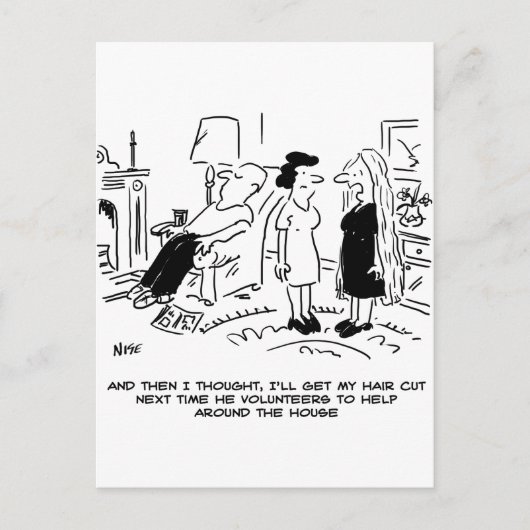 Carte Postale Style de cheveux longs dus à l'absence de coupe ou (Devant)