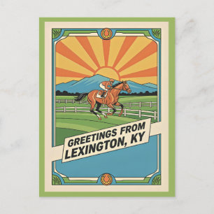 Carte Postale Style de course hippique de Lexington dans le Kent