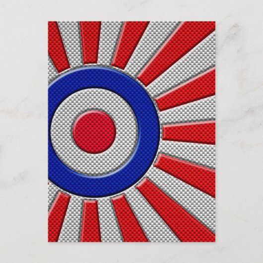 Carte Postale Style de fibre de carbone Mod Roundel Sunburst (Devant)