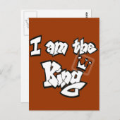 Carte Postale Style de graffiti "Je suis le roi" avec couronne (Devant / Derrière)