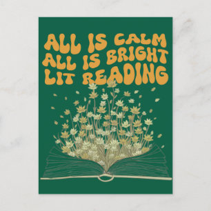 Carte Postale Style de police ondulée rétro Fleurs de Noël en le