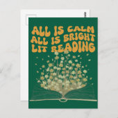 Carte Postale Style de police Wavy Retro Fleurs de Noël Lecture (Devant / Derrière)