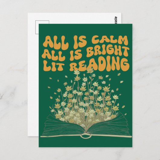 Carte Postale Style de police Wavy Retro Fleurs de Noël Lecture (Devant / Derrière)