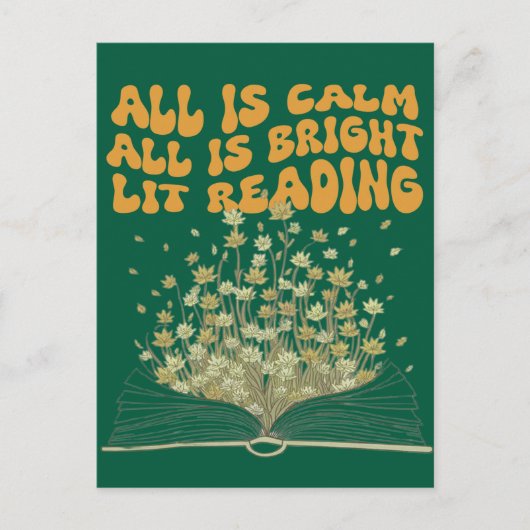 Carte Postale Style de police Wavy Retro Fleurs de Noël Lecture (Devant)