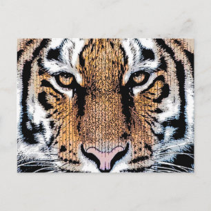 Carte Postale Style de presse graphique Tiger en gras