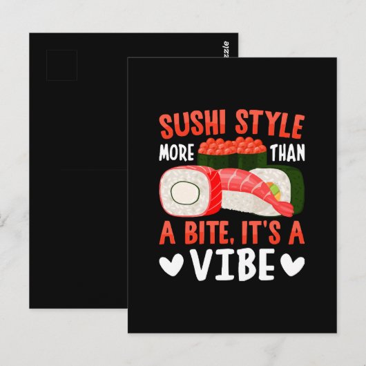 Carte Postale Style de sushi plus qu'une bouchée (Devant / Derrière)