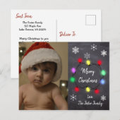 Carte Postale Style de tableau de bord de Noël personnalisé (Devant / Derrière)