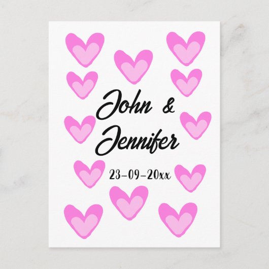 Carte Postale style de texte simple et blanc mariage (Devant)