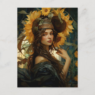 Carte Postale Style Deluxe Sunflower Maiden