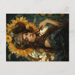 Carte Postale Style Deluxe Sunflower Maiden
