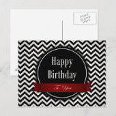 Carte Postale Style des années 1960 noir et blanc - Anniversaire (Devant / Derrière)