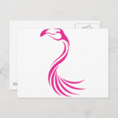 Carte Postale Style d'icône du logo du Flamant rose cool (Devant / Derrière)