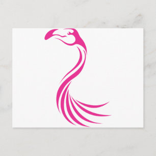 Carte Postale Style d'icône du logo du Flamant rose cool
