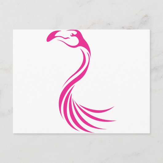 Carte Postale Style d'icône du logo du Flamant rose cool (Devant)