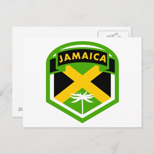 Carte Postale Style du logo du drapeau jamaïcain (Devant / Derrière)