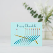 Carte Postale Style du milieu du siècle Chanukah Menorah (Debout devant)