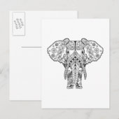Carte Postale Style Elephant (Devant / Derrière)