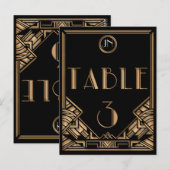 Carte Postale Style Gatsby Art Déco Black Gold Tableau Numéro 3 (Devant / Derrière)