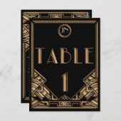 Carte Postale Style Gatsby Art déco d'or noir Tableau Numéro 1 (Devant / Derrière)