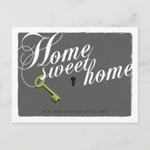 Carte Postale Stylé Grey New Address Faire-part