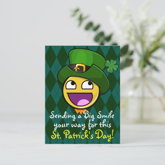 Carte Postale Style irlandais St. Patrick's Day Un visage stupéf (Debout devant)