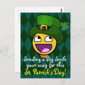 Carte Postale Style irlandais St. Patrick's Day Un visage stupéf (Devant / Derrière)
