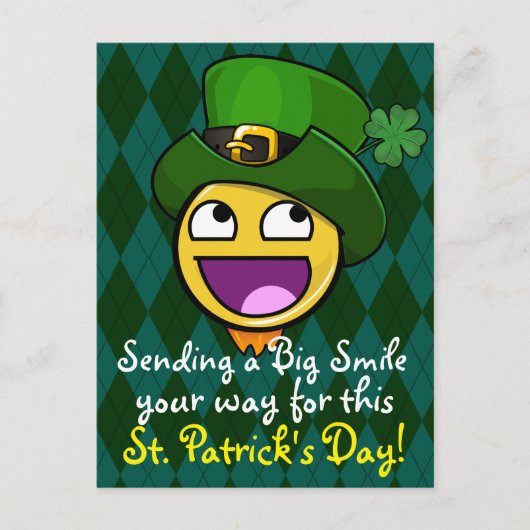 Carte Postale Style irlandais St. Patrick's Day Un visage stupéf (Devant)