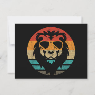 Carte Postale Style Lion Retro Vintage