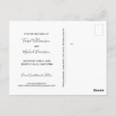 Carte Postale Style moderne blanc élégant Script Enregistrer la  (Dos)