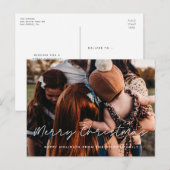 Carte Postale Style moderne Joyeux Noël Photo de famille (Devant / Derrière)