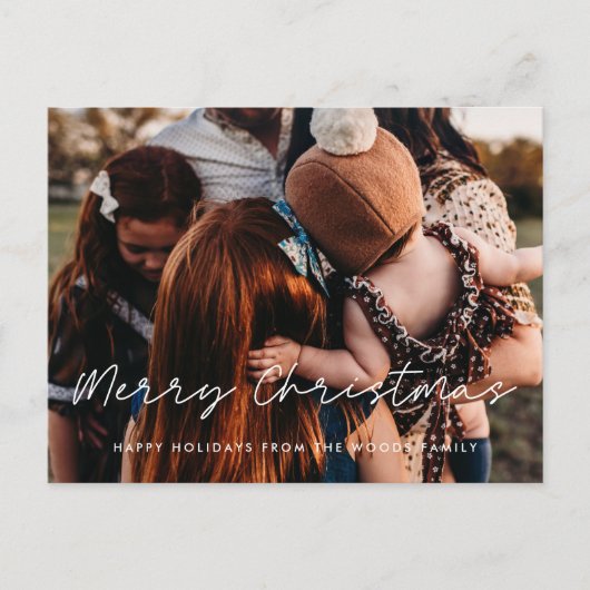 Carte Postale Style moderne Joyeux Noël Photo de famille (Devant)