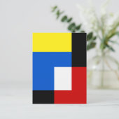 Carte Postale Style Mondrian Tons Retro Géométriques Abstraits (Debout devant)