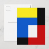 Carte Postale Style Mondrian Tons Retro Géométriques Abstraits (Devant / Derrière)
