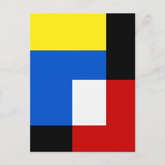 Carte Postale Style Mondrian Tons Retro Géométriques Abstraits (Devant)
