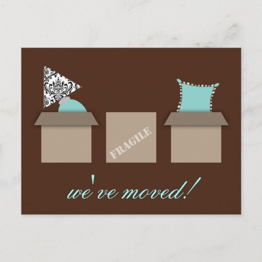 Carte Postale Stylé Moving Boxes Moving Faire-part (Devant)