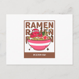 Carte Postale Style Octopus Ramen - Ramen Avec Octopus
