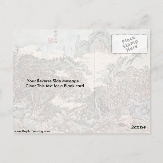 Carte Postale Style Paysage De Chao Meng-Fu Par Wang Sh � min (Dos)