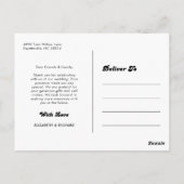 Carte Postale Style Retro noir blanc Mariage photo Merci (Dos)