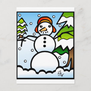 Carte postale style Snowman Tiffany