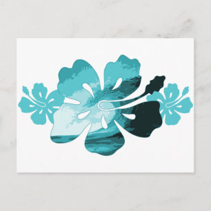 Carte Postale Style surf Hibiscus