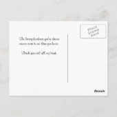 Carte Postale Style Tan et Aqua Floral et Merci à rayures (Dos)