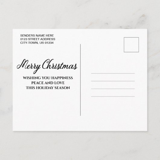 Carte Postale Style Tartan élégant Joyeux Noël Famille Photo (Dos)