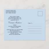 Carte Postale Style tendance moderne 3 Photo Blue Graduation (Dos)