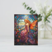 Carte Postale Style Tiffany Vitrail Verre magique Fée (Debout devant)