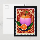 Carte postale style timbre, Fruit, Post-croisement (Devant / Derrière)