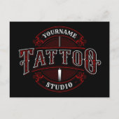 Carte Postale Style traditionnel AJOUTER LE NOM Tattoo Studio Sh (Devant)