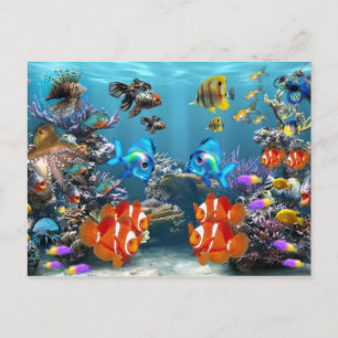 Carte Postale Style Vie marine Aquarium